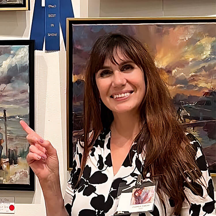 Lyudmila Tomova Clark artist at Moonrakers Beaufort